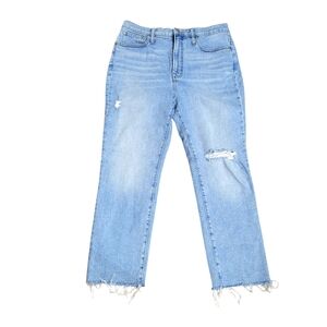 Madewell Blue Cropped Ankle Jeans with Distressed Petite Size P30